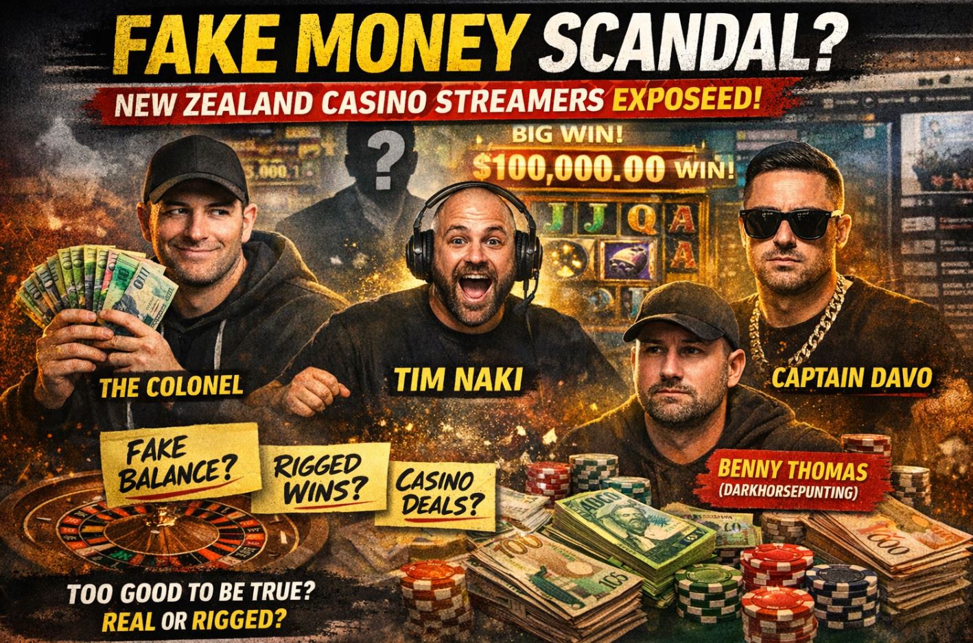 Are New Zealand Casino Streamers Using FAKE Money? The Explosive Allegations Rocking the Gambling Streaming Scene Online gambling streams have exploded in popularity across platforms like YouTube, Kick, and Twitch. Thousands of viewers tune in daily to watch high-stakes slot spins, massive bonus buys, and jaw-dropping six-figure wins. But a viral discussion online has sparked a controversial question: Are some of the biggest gambling streamers actually playing with fake money provided by casinos? A heated thread on Reddit claims several well-known New Zealand gambling streamers may be part of casino marketing deals that dramatically change how their gameplay works. Let’s break down the allegations, the streamers mentioned, and why many viewers are now questioning whether these huge wins are real. The Viral Reddit Thread That Started It All The controversy began when a Reddit user posted a long discussion titled: “New Zealand Gambling Streamers – Fake Money, Rigged Large Wins, Promoting the Gambling Industry.” The post quickly gained hundreds of upvotes and sparked debate across the gambling community. According to the original poster: “Most gambling streamers are nothing but employees.” They claim some casino streamers may receive house money, salaries, or promotional balances to gamble with during streams. This means the streamer might appear to be risking their own money — but in reality, they’re simply promoting the casino. Streamers Named in the Allegations Several well-known gambling streamers were mentioned in the discussion, including: The Colonel One of the most popular names mentioned was The Colonel, a streamer known for massive slot wins. According to critics, his streams regularly feature huge payouts — sometimes $50,000 or more from bonus buys. The Reddit post claims these wins happen far more often than typical slot players experience. “He somehow hits 50k wins multiple times a week… far more than any normal person would win spending the same amount.” Captain Davo Another personality mentioned was Captain Davo, an Australian gambling streamer who allegedly appeared on a stream with The Colonel. During one session, viewers reportedly watched the duo win $500,000 in a single night, according to the thread. Critics pointed out something strange: The streamer seemed unusually calm despite the enormous win — and later losses. Tim Naki Another frequently mentioned name is Tim Naki, described by critics in the thread as one of the most visible gambling streamers in New Zealand. Some commenters claimed his streams regularly show huge six-figure wins that feel unrealistic compared to normal slot variance. However, it's important to note these claims are unverified accusations from online commenters, not proven facts. Benny Thomas (Darkhorsepunting) The Reddit thread also references Benny Thomas, also known as Darkhorsepunting, as an example of a smaller gambling streamer. The discussion claims streamers like him typically play with bankrolls around $4,000 per session, sometimes winning and sometimes losing. Critics argue this kind of variance looks more realistic than the massive repeated wins seen on larger streams. Why Viewers Think Some Casino Streams Might Be “Rigged” Critics point to several patterns they believe suggest some gambling streams are promotional setups: 1. Unrealistic Win Frequency Slots are designed with volatility and house edge. Large wins do happen — but they are rare. Some viewers claim certain streamers hit massive jackpots far too often. 2. No Emotional Reaction to Huge Wins or Losses Another observation is the lack of excitement or frustration. For example, commenters noted that some streamers appear surprisingly calm even when losing hundreds of thousands. 3. Casino Sponsorship Deals Many gambling streamers openly disclose sponsorships with casinos. These deals often include: Affiliate commissions Deposit bonuses Promotional balances Paid sponsorship contracts In some cases, streamers may play with funds provided by the casino itself, according to gambling industry observers. The Reality of Gambling Streaming Even outside the New Zealand scene, gambling streaming is heavily tied to casino marketing. Many platforms use streamers as affiliate marketers to drive new players to online casinos. This works because viewers often see massive wins and think: "If they can win that big… maybe I can too." That’s exactly why the content is so effective. Not All Casino Streamers Are Fake It’s important to stress something: There is no confirmed evidence that the streamers mentioned are using fake money or rigged accounts. The allegations come from online discussions and viewer speculation. Some gambling streamers do gamble with their own money, while others openly disclose sponsorship deals. The key difference is transparency. Why Gambling Streams Are So Addictive Psychologically, gambling streams combine several powerful triggers: Big win dopamine hits High-risk gameplay Live audience excitement Fear of missing out Watching someone hit a massive jackpot creates the illusion that big wins happen frequently — even though the math says otherwise. The Bottom Line The debate over fake money gambling streams isn’t going away anytime soon. With huge audiences and millions of dollars flowing through online casinos, gambling streaming has become a powerful marketing machine. Whether the wins are luck, skill, or sponsorship — one thing is clear: Casino streaming is one of the most controversial corners of online entertainment right now. And as viewers continue digging into the numbers, more questions are likely to surface. ✔ Final advice: If you watch casino streams, treat them as entertainment — not financial advice. Because in gambling, the only guaranteed winner is usually the house.